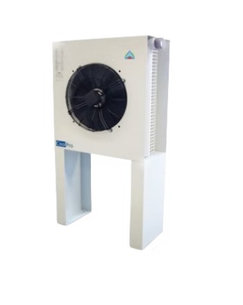 CoolPro - AF - Air cooled aftercooler Air flow 0,6 - 20 m³/min. The CoolPro - AF aftercoolers employ ambient air to chill the output air at the compressor, resulting in an output temperature only 10°C higher than ambient. This cooling creates condensation of up to 80% of the moisture in the compressed air, which can be separated using an AS/MS centrifugal condensate separator mounted at the aftercooler output. The AF air aftercoolers consist of a heat exchanger with a finned coil cooled by a high-efficiency axial fan installed on a galvanized and painted sheet construction.