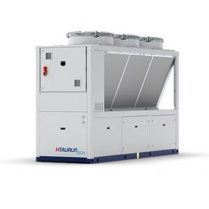 Air cooled reversible heat pumps Nominal heating capacity 76 ÷ 160 kW. The HTAURUS TECH heat pumps with R410A refrigerant are the finest choice for centralised hydronic air conditioning in medium-sized regions where reliability and energy efficiency are critical. The high efficiency scroll compressors, massive heat exchangers, and technical solutions used provide optimal performance in all operating situations. The parametric microprocessor control, which is accessible via a user-friendly interface, enables for simple modification of the unit's operating settings. DDS logic (Dynamic Defrosting System) manages the defrosting cycles automatically and continuously, optimising their duration and frequency in order to improve comfort and service economy. The large range of options and configurations allows you to meet the majority of installation requirements while also making system startup and management easier.