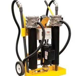 Mounted on a mobile trolley, the filtration system can be moved between hydraulic machines, reservoirs, oil tanks, and service locations. It is particularly useful for hydraulic system maintenance, oil cleaning, commissioning, fluid transfer, and contamination-control applications.