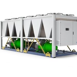Air cooled chiller Nominal cooling capacity 263 ÷ 1364 kW. The PHOENIX G series chillers, which use R513A refrigerant, are the optimum choice for centralized hydronic air conditioning in medium and large spaces (such as airports, shopping malls, and cinemas), assuring energy savings in compliance with the ERP Eco Design directive. The screw compressors installed on PHOENIX G chillers are designed and optimized for R513A, and owing to the "Smart Stepless" software algorithm, they can offer the appropriate cooling capacity according to the system's requirement, even in conditions with high load variability. Condensing units are modular, allowing fans to stop gradually based on the momentary heat demand, hence increasing the equipment' seasonal energy efficiency. The units are managed by a control microprocessor, which manages all major functions autonomously, including adjustments, alarms, and the external interface.