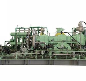 Hydrogen reciprocating compressor skid for fuel stations