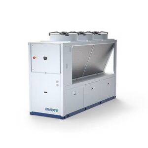 Air cooled chillers Nominal cooling capacity 73 – 145 kW. The TAURUS G series chillers are the most environmentally friendly alternative for centralised hydronic air cooling in medium-sized regions. High efficiency scroll compressors and excellent technical solutions ensure high performance under all working situations. The parametric microprocessor control, which is accessible via a user-friendly interface, enables for simple modification of the unit's operating settings. The large selection of accessories and versions provides solutions to the most diverse installation needs while also enabling system installation, startup, and management.