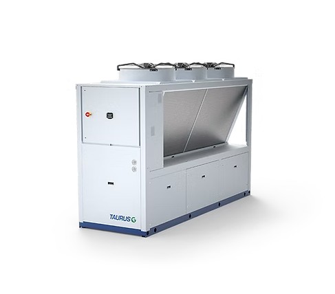 Air cooled chillers Nominal cooling capacity 73 – 145 kW. The TAURUS G series chillers are the most environmentally friendly alternative for centralised hydronic air cooling in medium-sized regions. High efficiency scroll compressors and excellent technical solutions ensure high performance under all working situations. The parametric microprocessor control, which is accessible via a user-friendly interface, enables for simple modification of the unit's operating settings. The large selection of accessories and versions provides solutions to the most diverse installation needs while also enabling system installation, startup, and management.