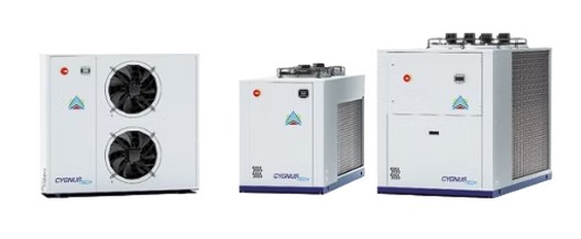 Air cooled chillers Nominal cooling capacity 9 - 80 kW. CYGNUS TECH is the appropriate partner for Biogas hydronic cooling systems, providing high operating limits while assuring low noise levels. With several choices such as an integrated hydronic module, medium and low pressure water pumps, winter package, and antivibration mounts, CYGNUS TECH chillers are the ideal plug-in solution, ready for installation in any system while decreasing integration time and cost.